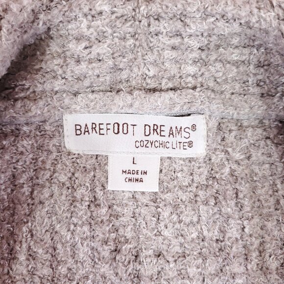 Barefoot Dreams CozyChic Lite Long Weekend Cardi Womens Large Taupe BDWCL1012 - Picture 12 of 15